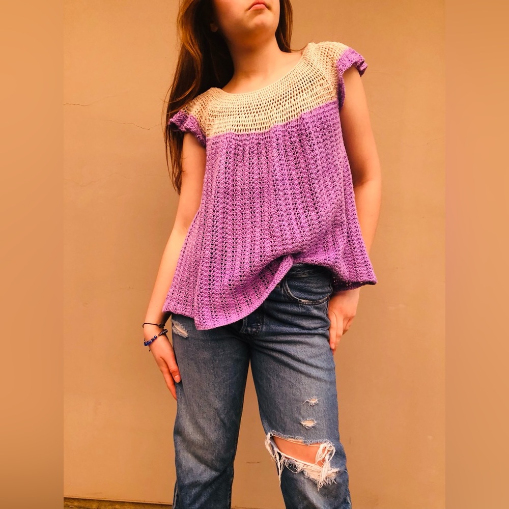Handmade ~ One-of-a-Kind, Bohemian Knit Blouse 🦄🦄🦄